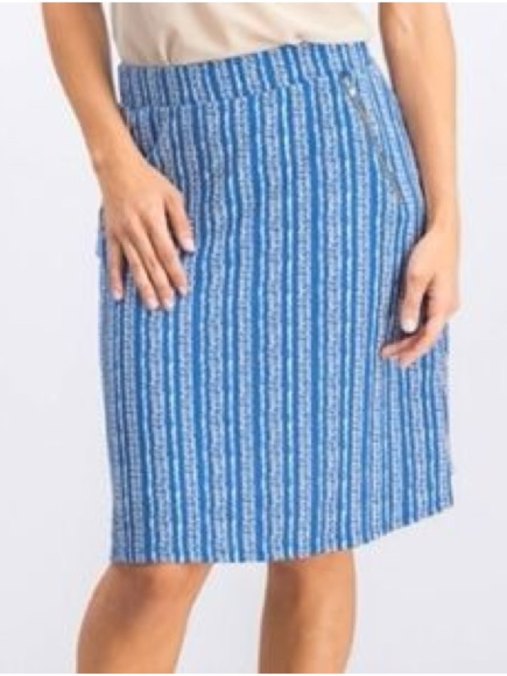 Le Lis Blue Striped Midi Skirt